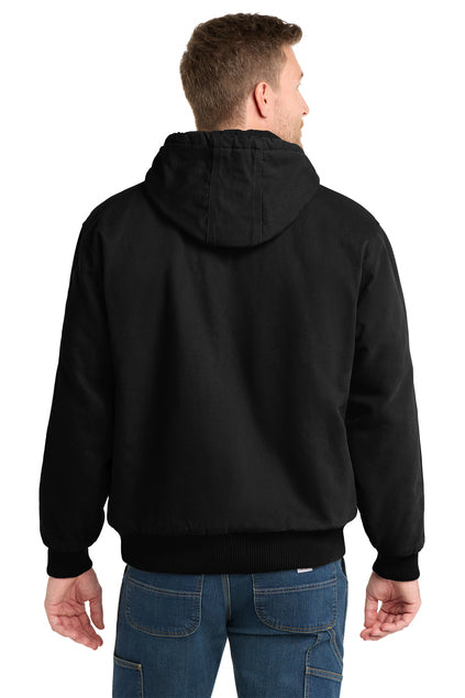 Washed Duck Cloth Insulated Hooded Work Jacket