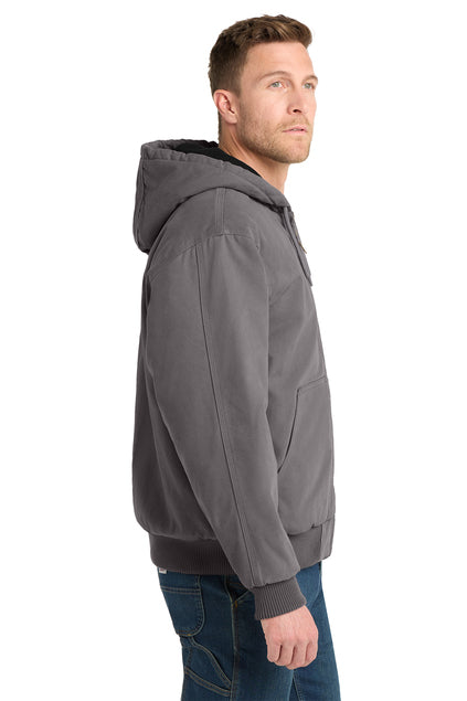 Washed Duck Cloth Insulated Hooded Work Jacket