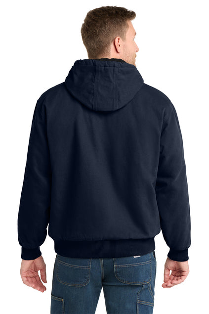 Washed Duck Cloth Insulated Hooded Work Jacket