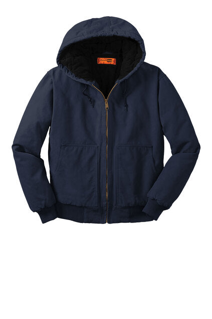 Washed Duck Cloth Insulated Hooded Work Jacket