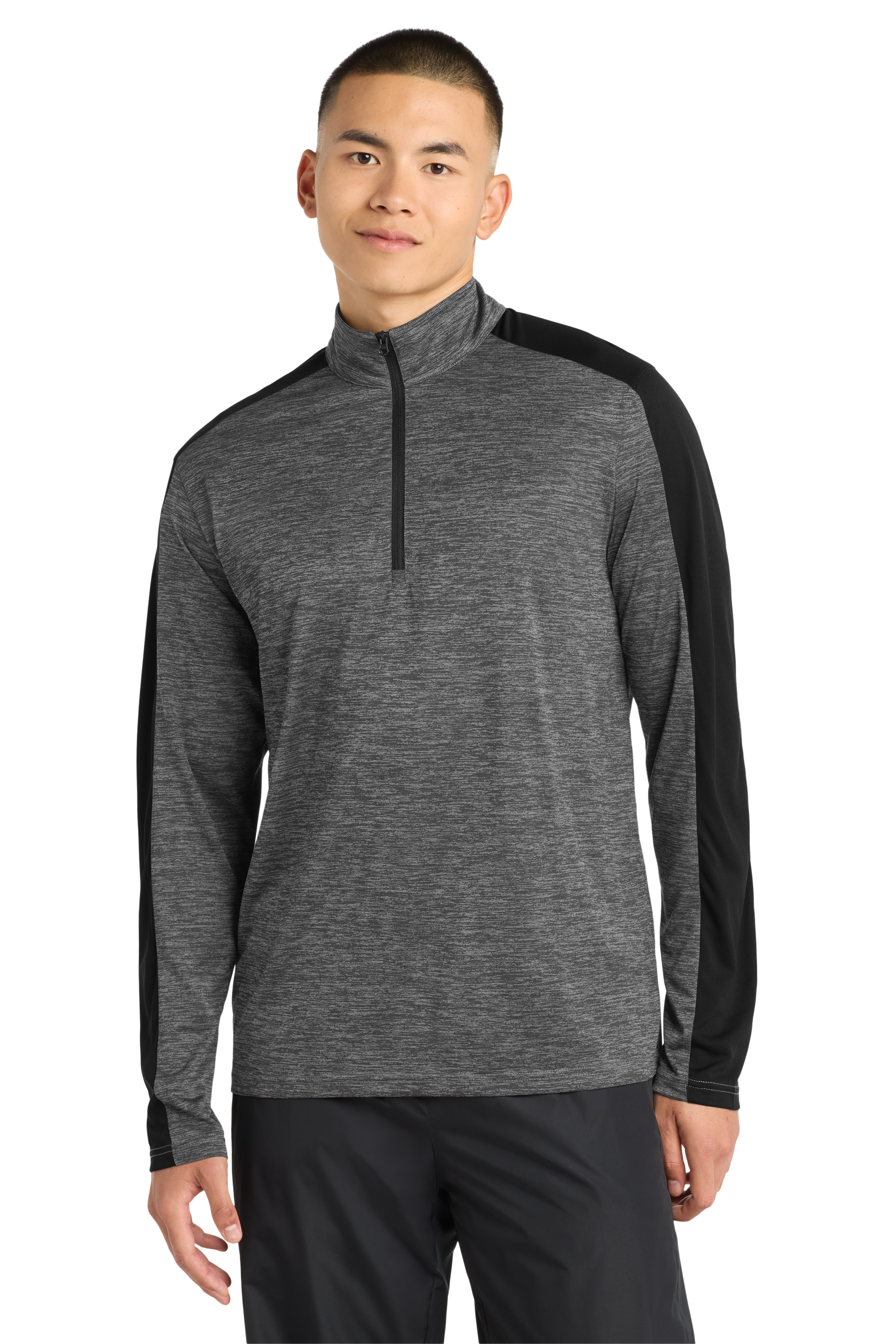 PosiCharge® Electric Heather Colorblock 1/4-Zip Pullover