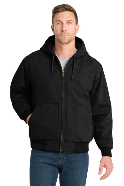 Washed Duck Cloth Insulated Hooded Work Jacket