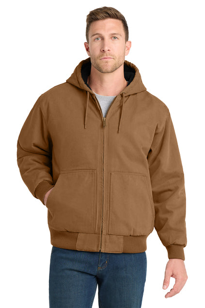 Washed Duck Cloth Insulated Hooded Work Jacket