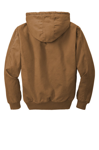 Washed Duck Cloth Insulated Hooded Work Jacket